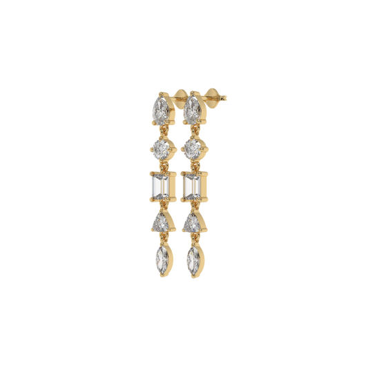 Multi-Shape Diamond Drop Earrings Caratlink