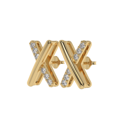 Crossline Diamond Studs CaratLink