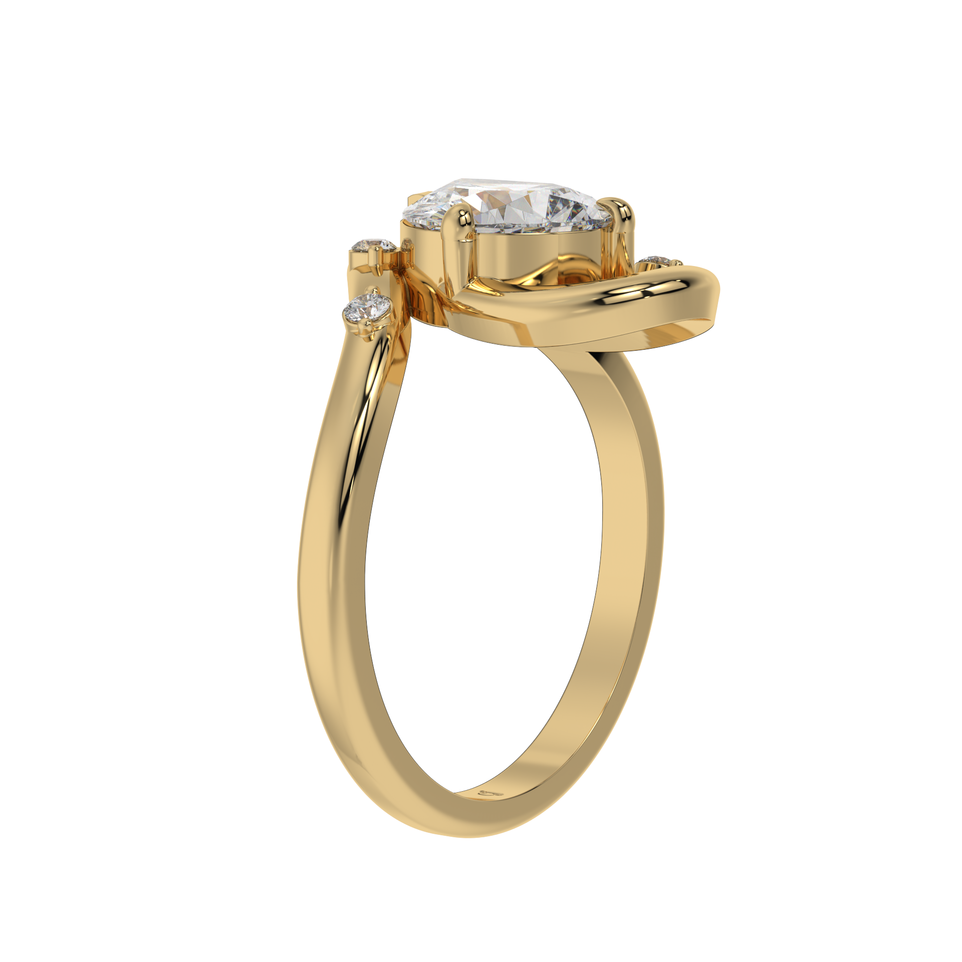 Eternal Swirl Pear Solitaire Ring - Caratlink