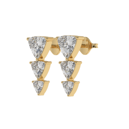 Trillion Cascade Diamond Stud Earrings Caratlink