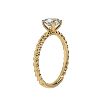 Twisted Rope Cushion Solitaire Ring - Caratlink