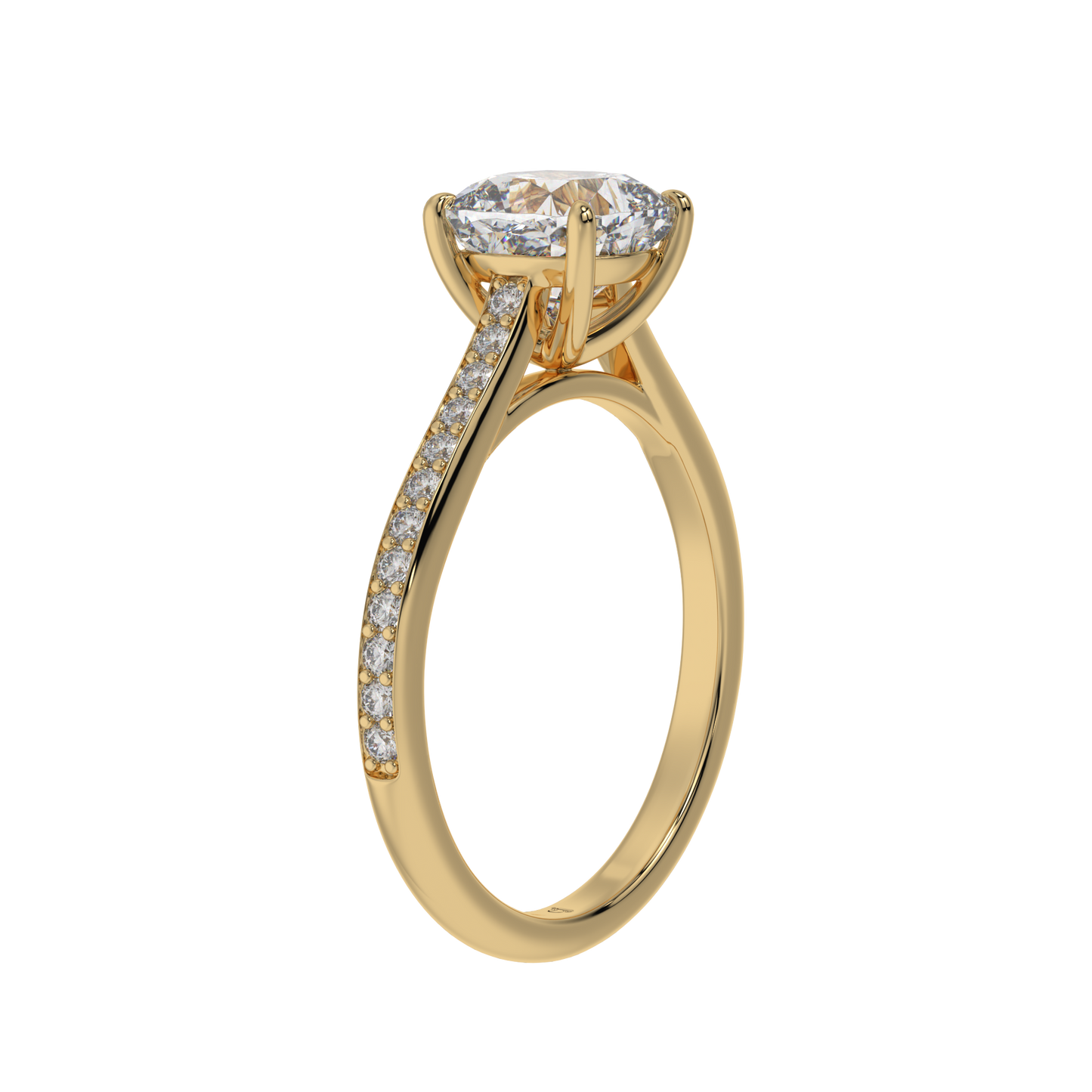 Radiant Grace Cushion Solitaire Ring - Caratlink