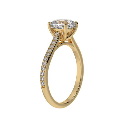 Radiant Grace Cushion Solitaire Ring - Caratlink