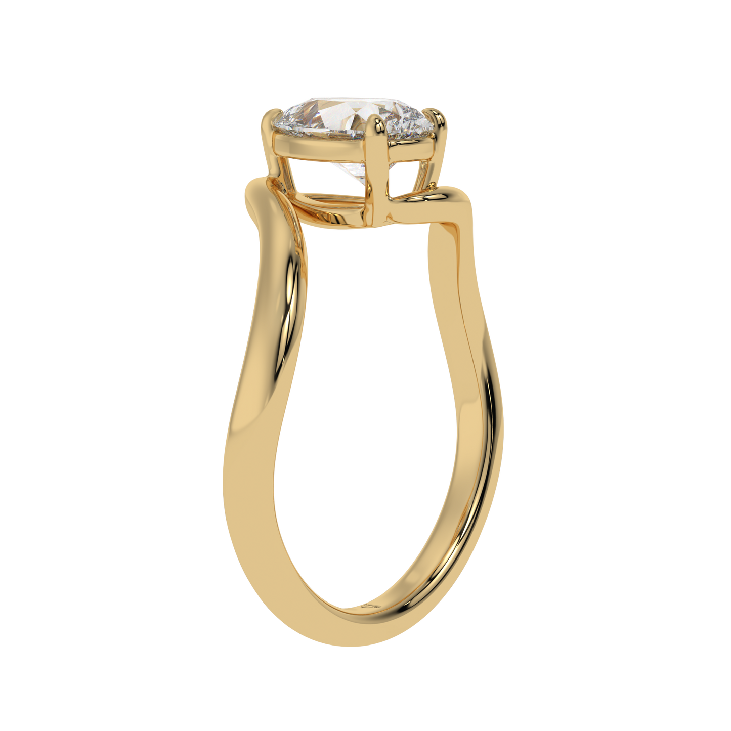 Grace Twist Pear Solitaire Ring - Caratlink