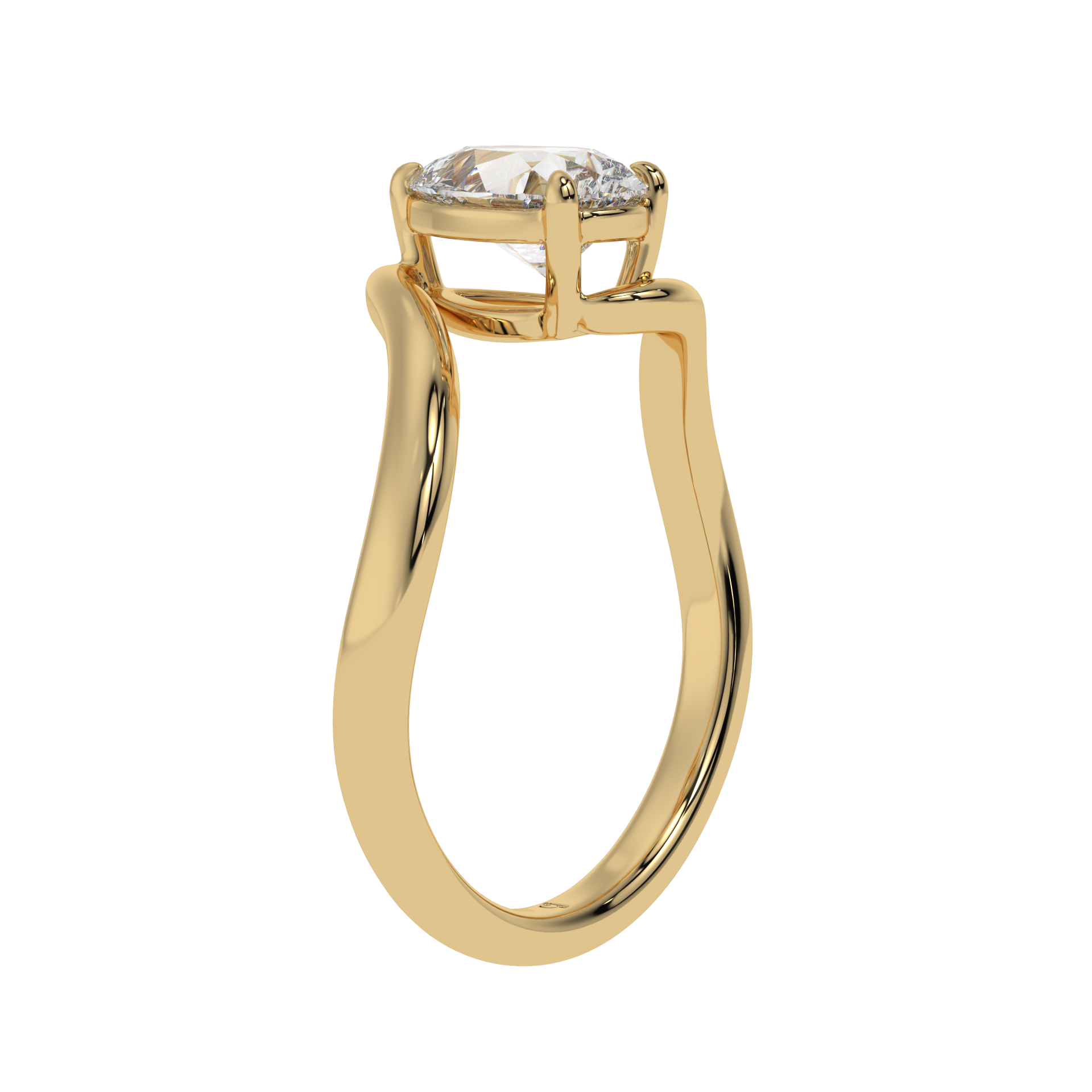 Grace Twist Pear Solitaire Ring - Caratlink