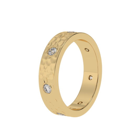 Aurora Hammered Diamond Band