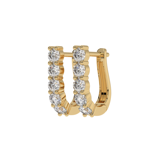 Classic Round Diamond Hoop Earrings