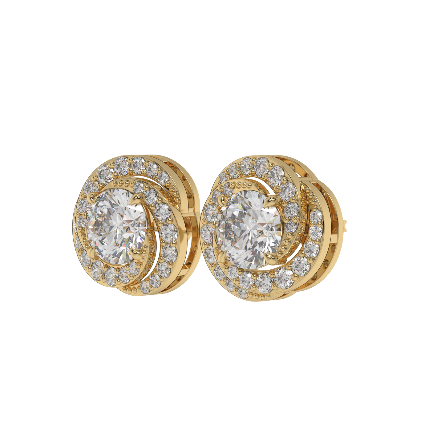 Twirl Halo Diamond Studs CaratLink