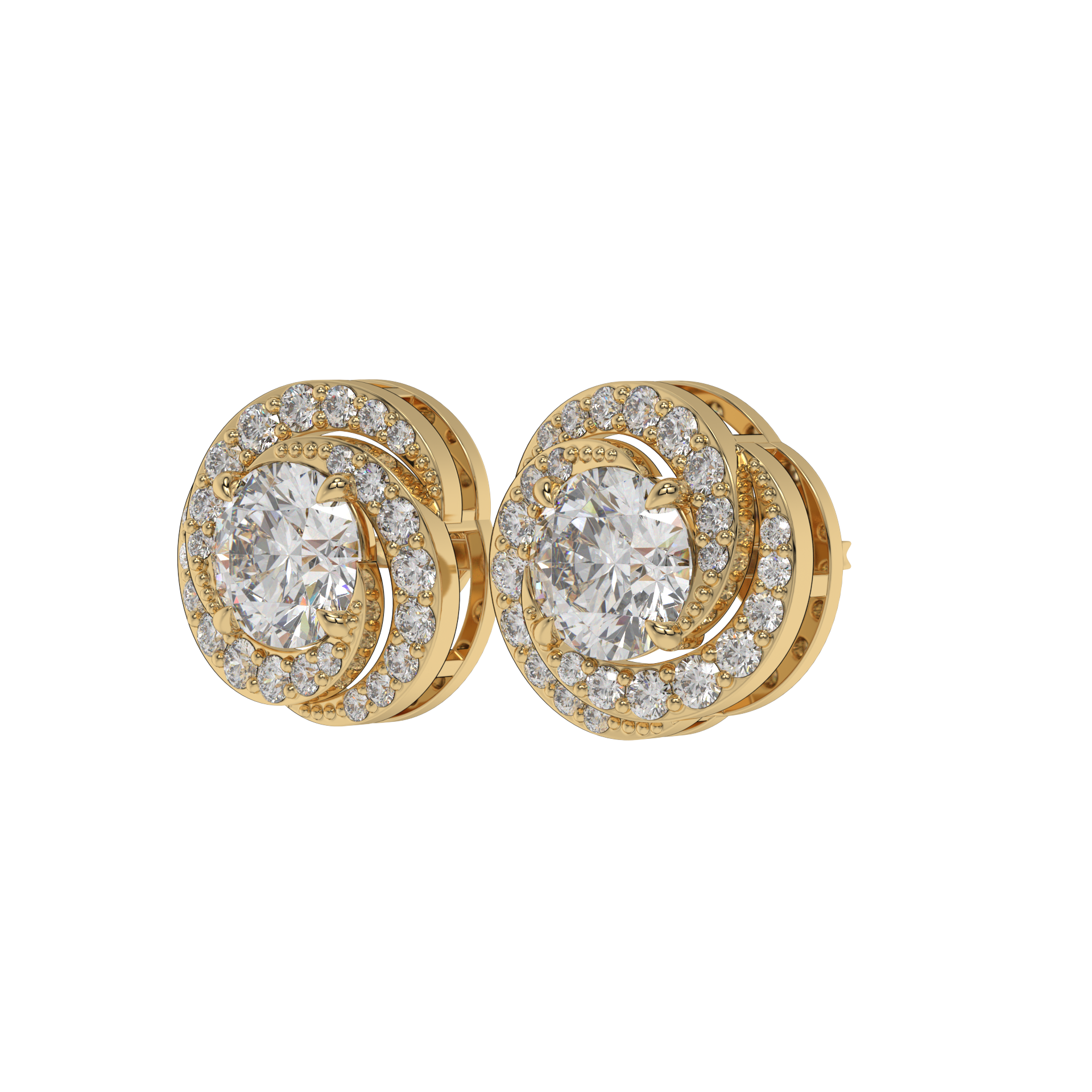Twirl Halo Diamond Studs CaratLink