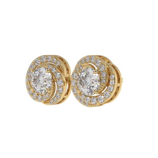 Twirl Halo Diamond Studs CaratLink
