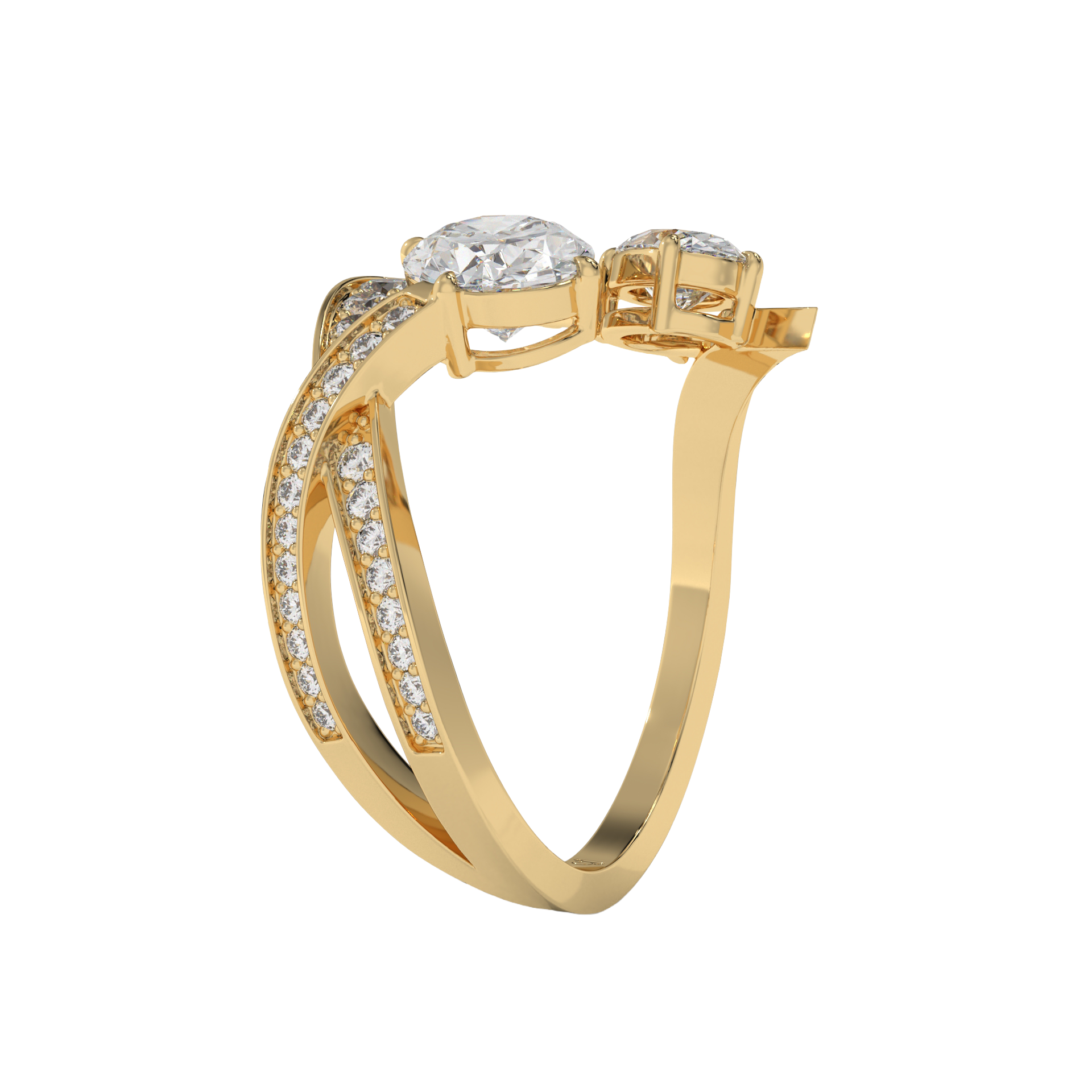 Radiant Dual Spark Diamond Ring Caratlink