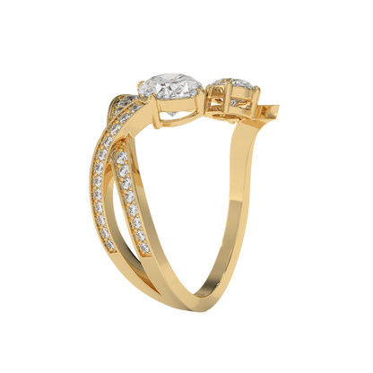 Radiant Dual Spark Diamond Ring Caratlink