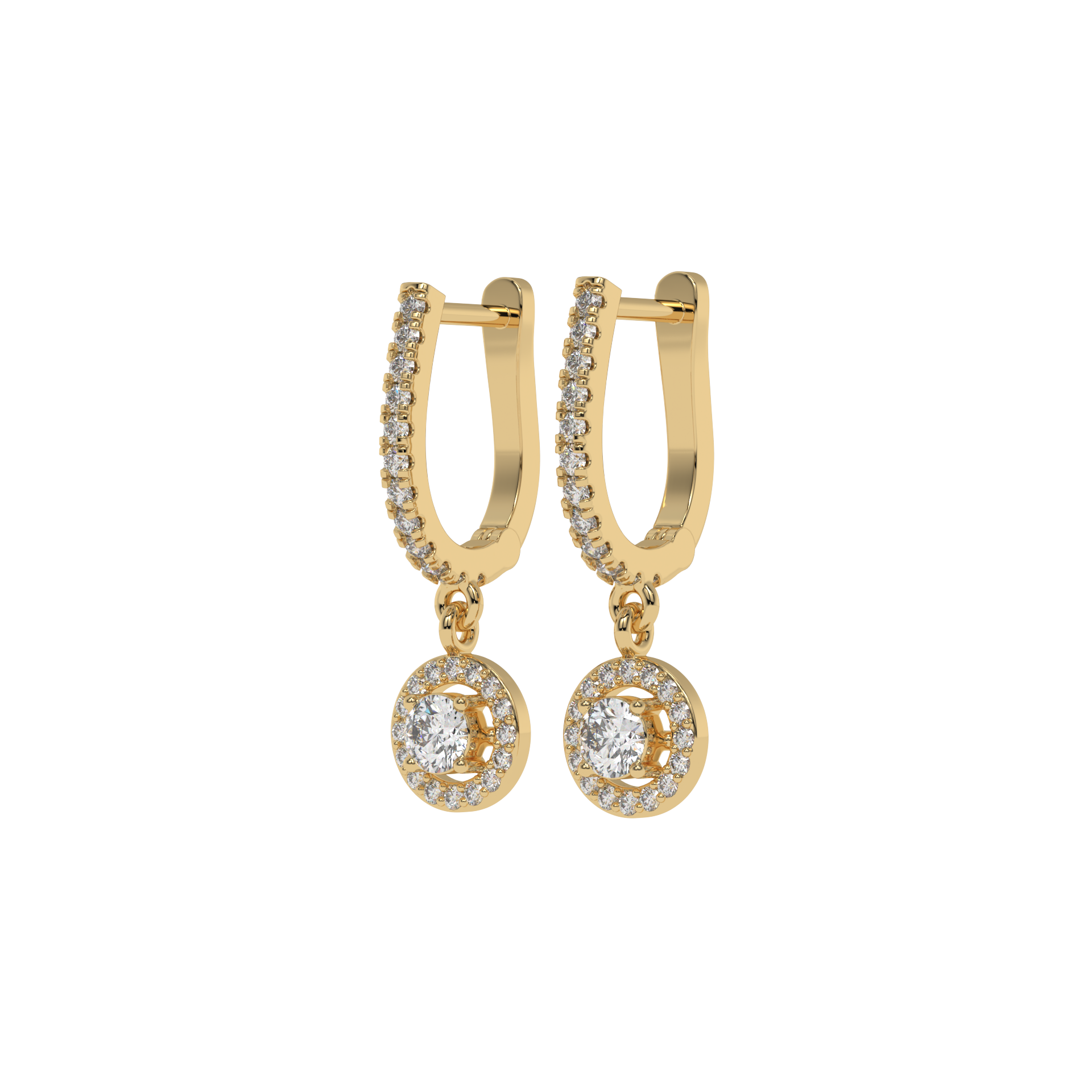 Halo Diamond Drop Earrings CaratLink
