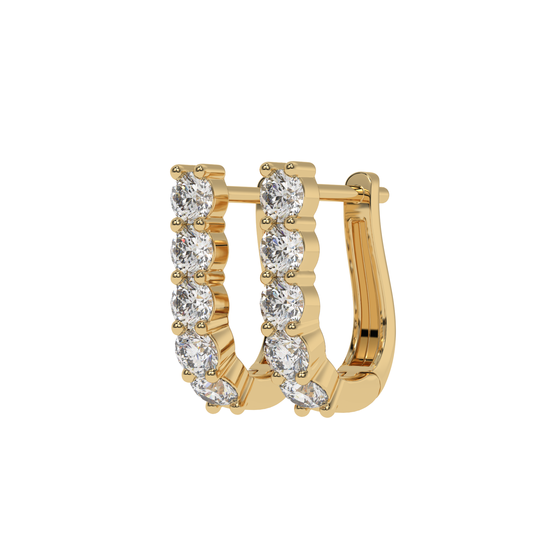 Classic Round Diamond Hoop Earrings CaratLink