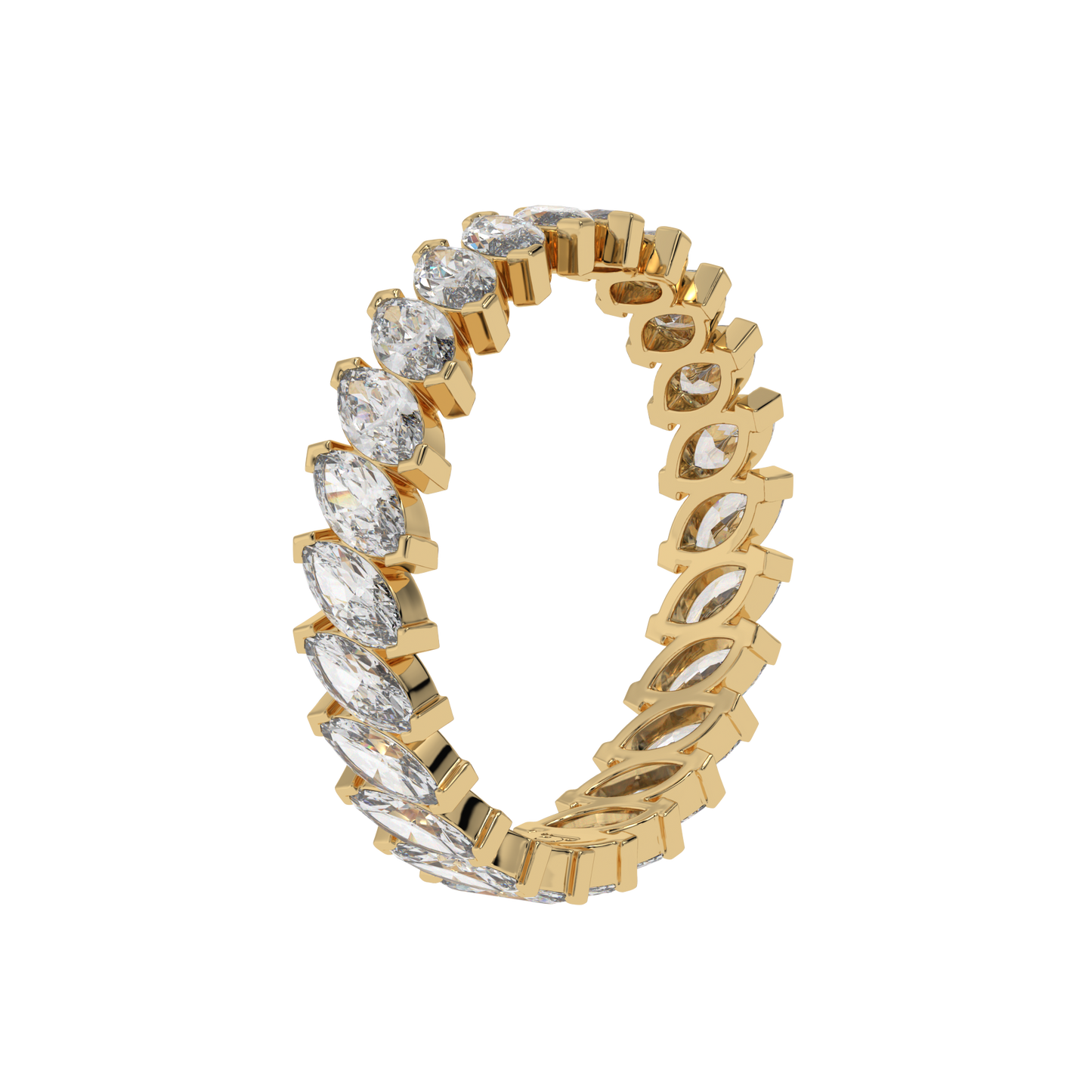 Eternal Emerald & Oval Diamond Eternity Ring Caratlink