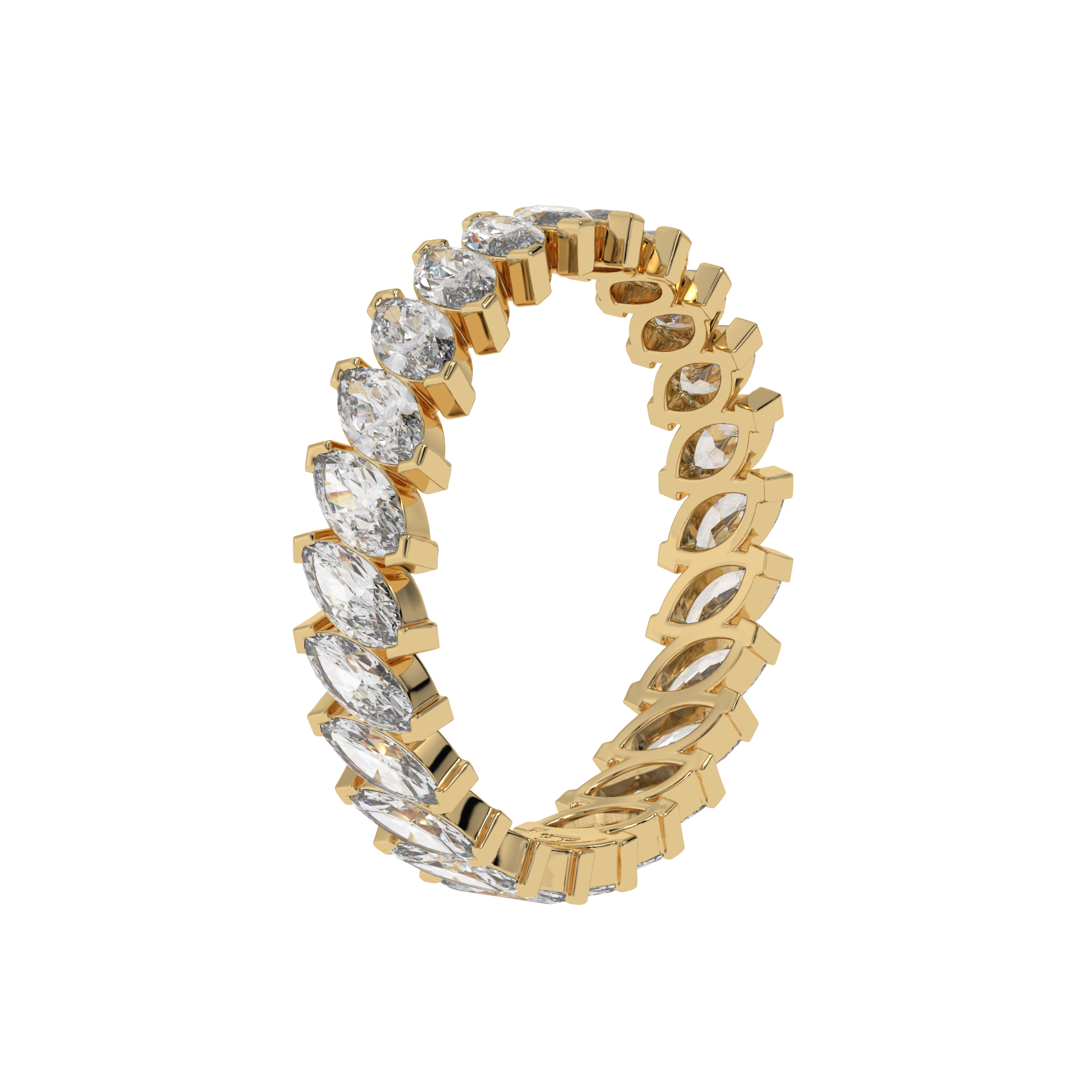 Eternal Emerald & Oval Diamond Eternity Ring Caratlink