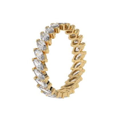 Eternal Emerald & Oval Diamond Eternity Ring Caratlink