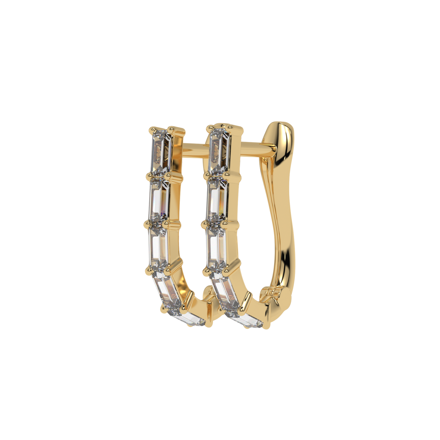 Baguette Diamond Hoop Earrings CaratLink