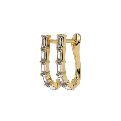 Baguette Diamond Hoop Earrings CaratLink