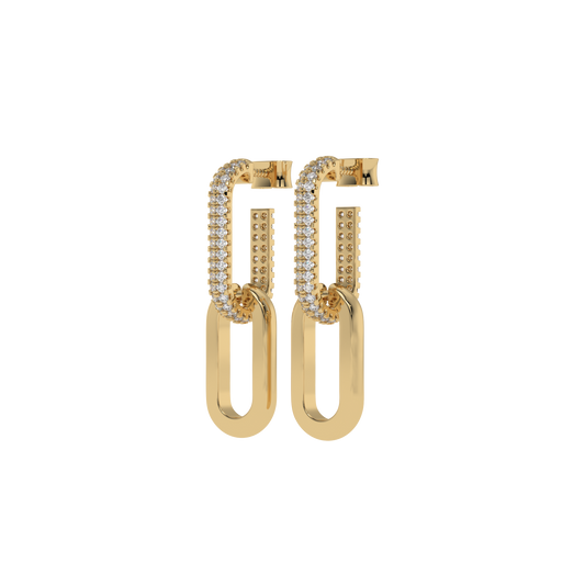 Diamond Link Drop Earrings