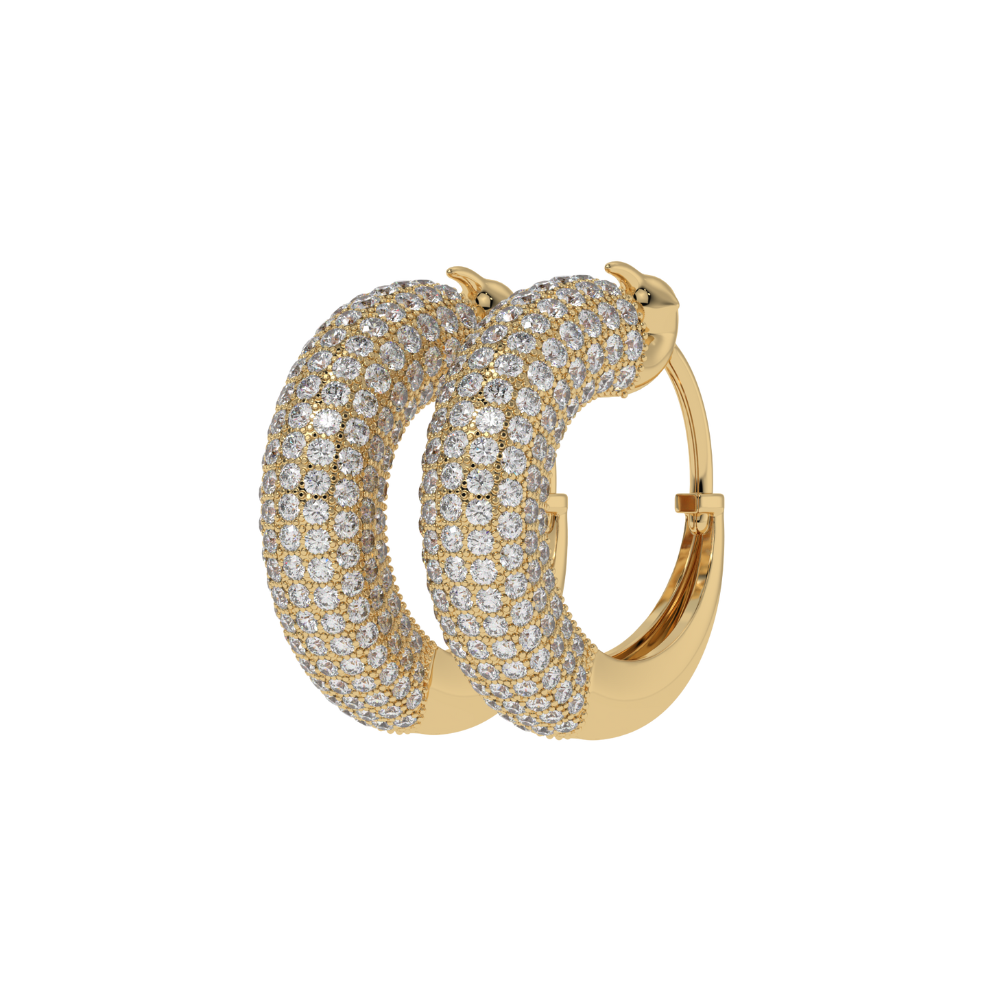 Pavé Diamond Wide Hoop Earrings CaratLink