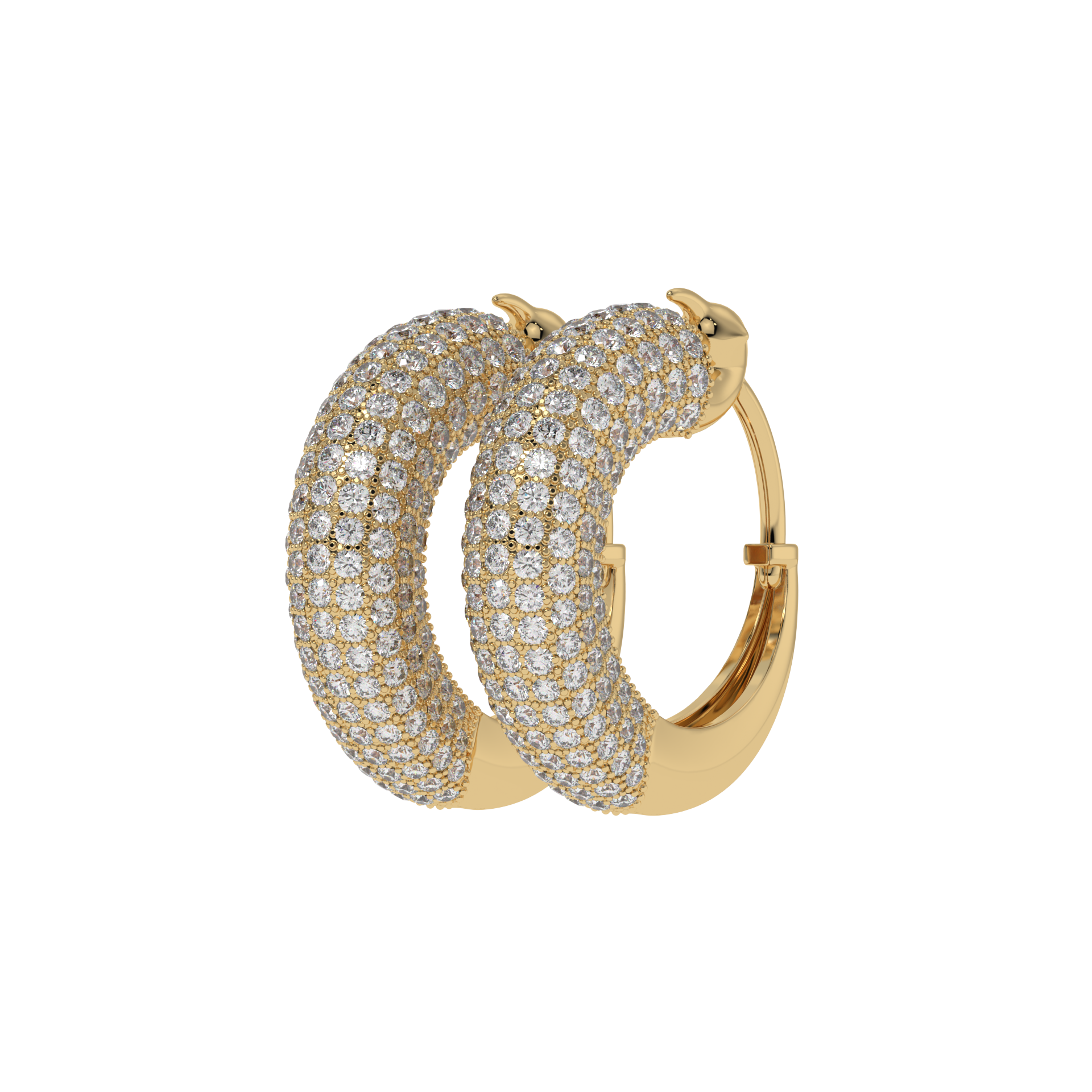 Pavé Diamond Wide Hoop Earrings CaratLink