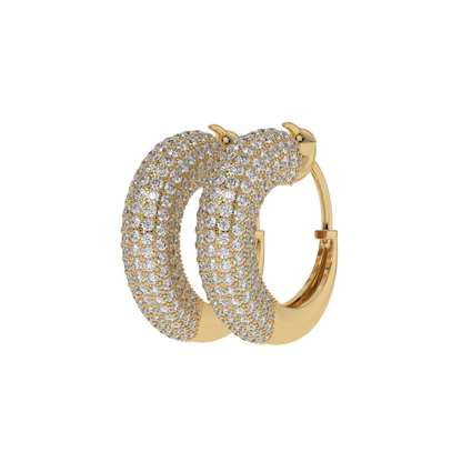 Pavé Diamond Wide Hoop Earrings CaratLink