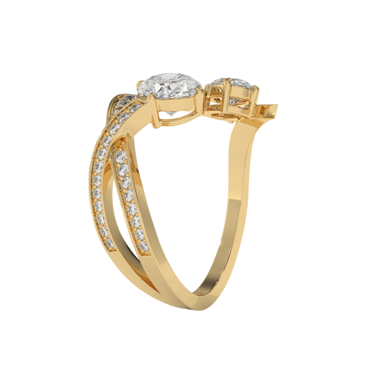 Radiant Dual Spark Diamond Ring