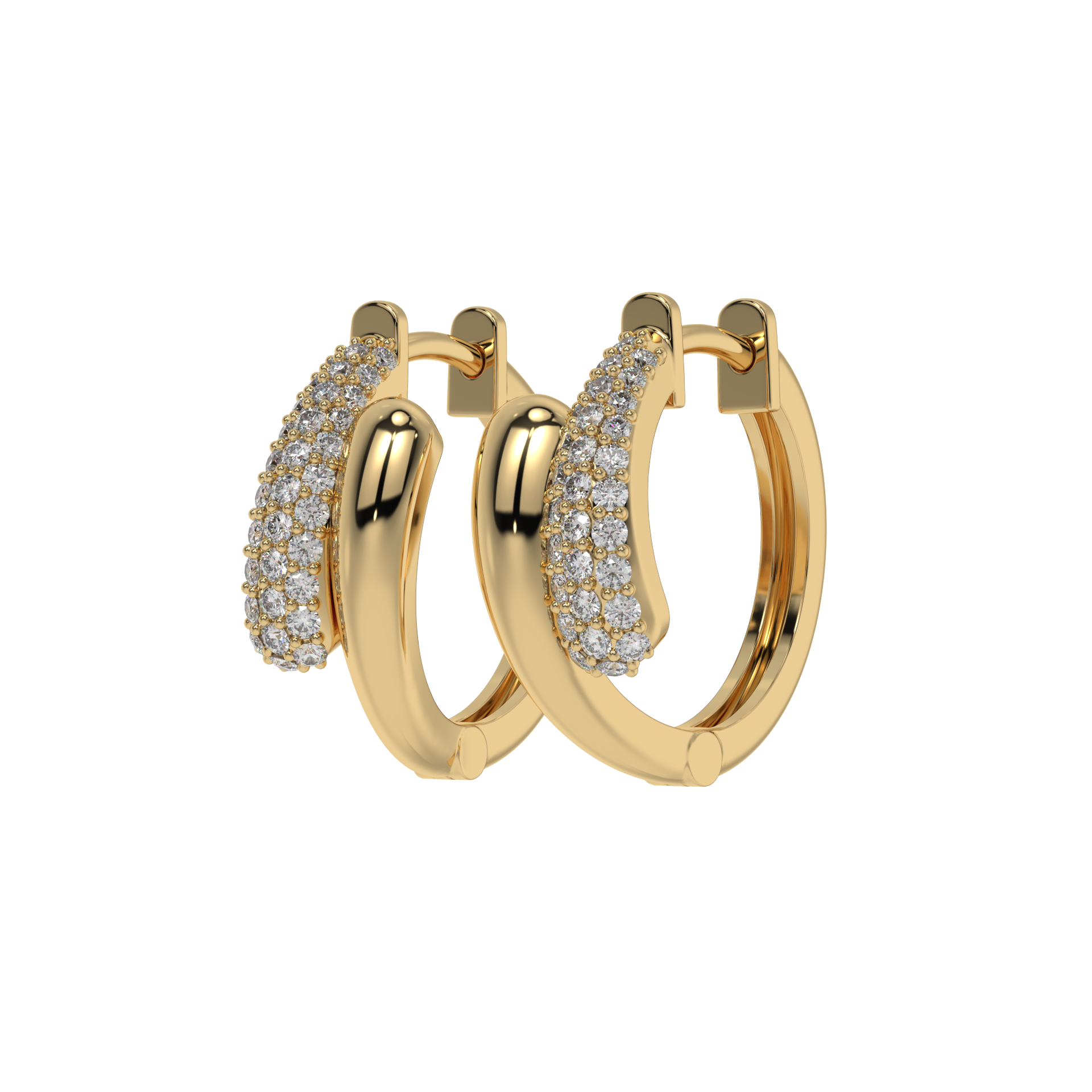 Diamond Accent Sculpted Huggies Caratlink