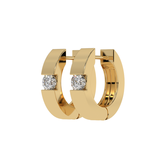 Classic Solitaire Hoop Earrings