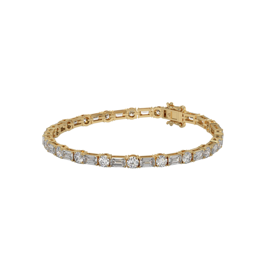 Round & Emerald-Cut Tennis Diamond Bracelet Caratlink