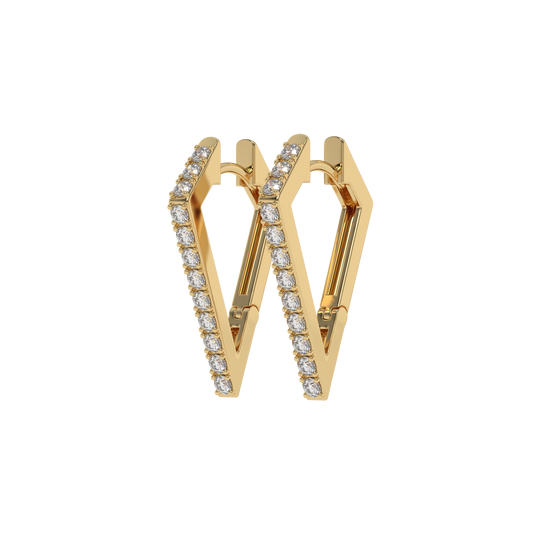 Sleek Diamond Hoop Huggies