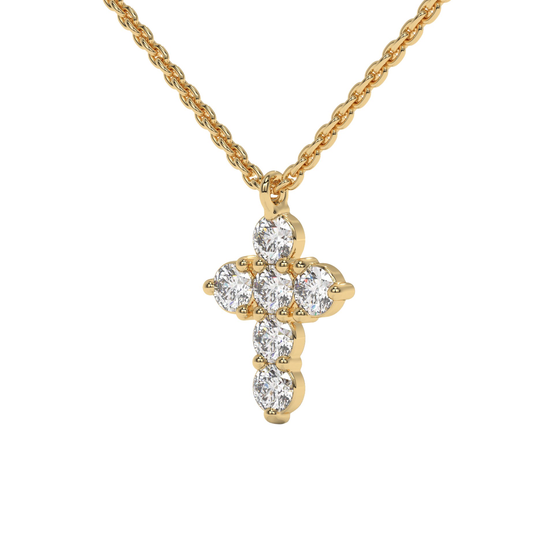 Radiant Cross Pendant Necklace Carat Link Jewels
