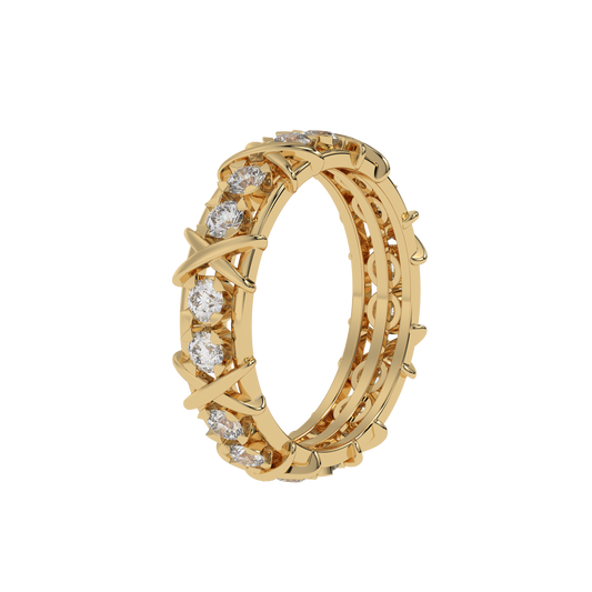 Enchanted Round-Cross Diamond Band
