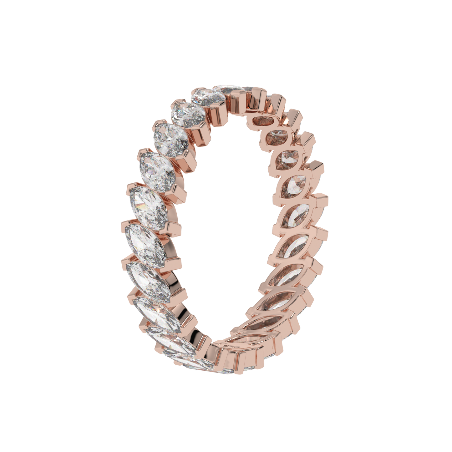 Eternal Emerald & Oval Diamond Eternity Ring Caratlink