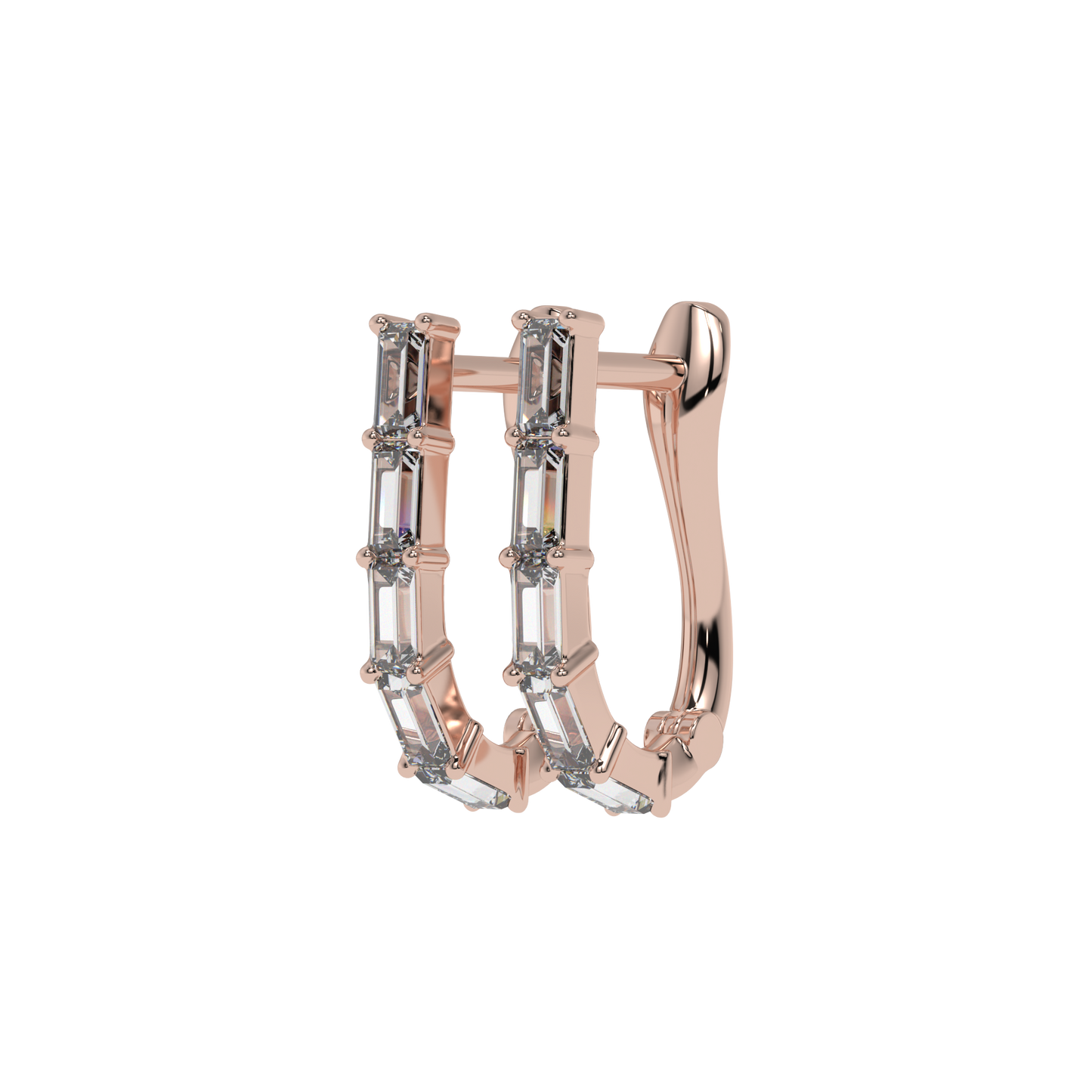 Baguette Diamond Hoop Earrings CaratLink