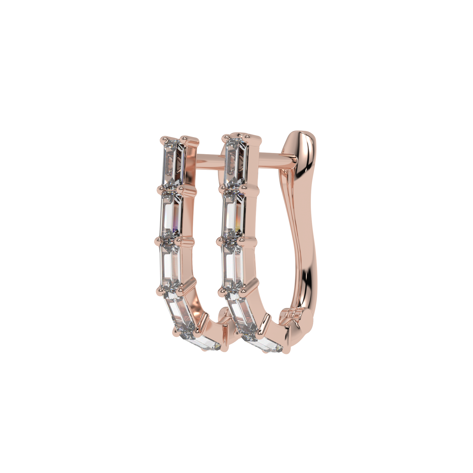 Baguette Diamond Hoop Earrings CaratLink