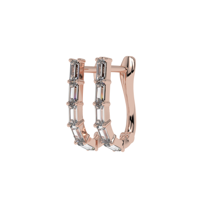 Baguette Diamond Hoop Earrings CaratLink