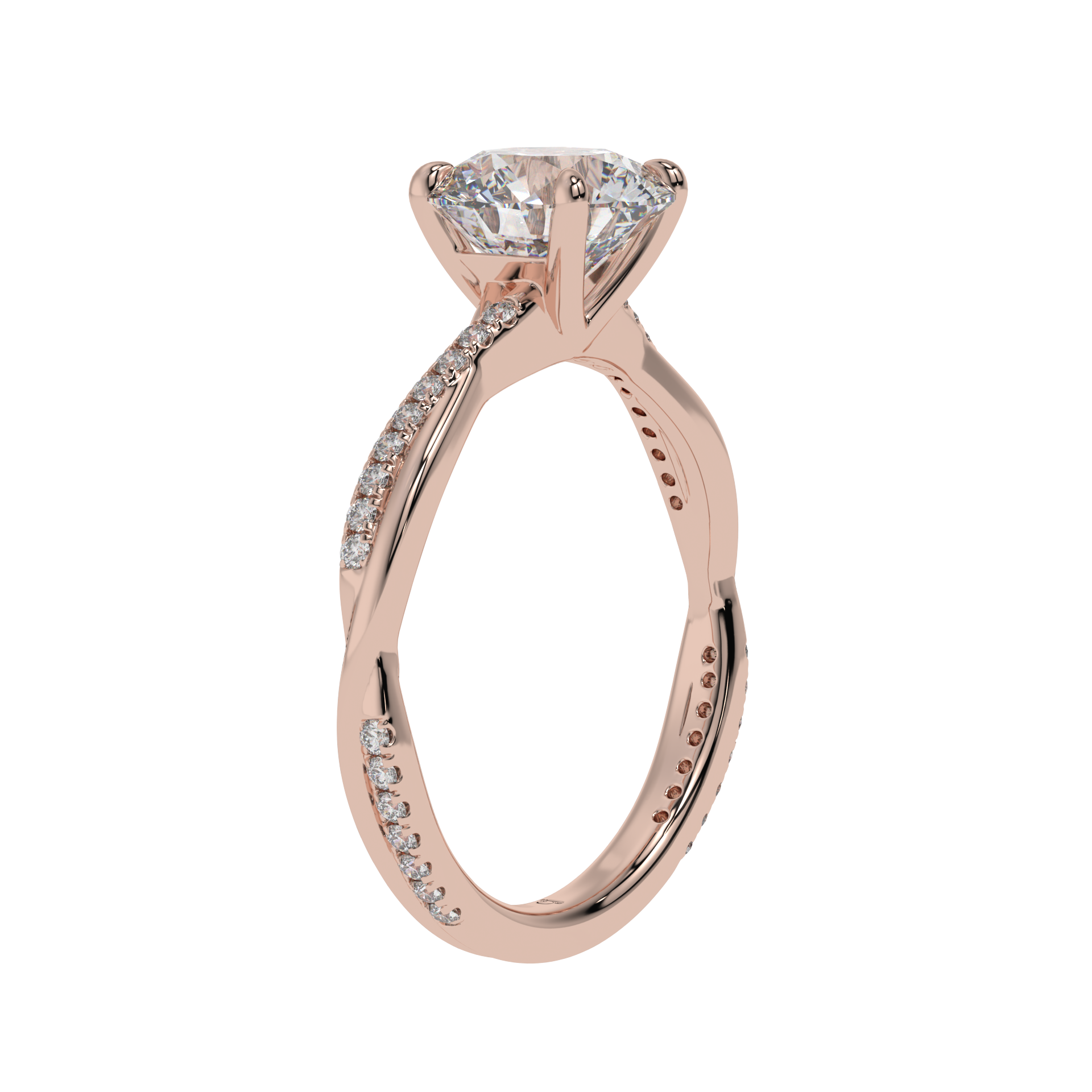 Serene Twist Solitaire Ring - Caratlink