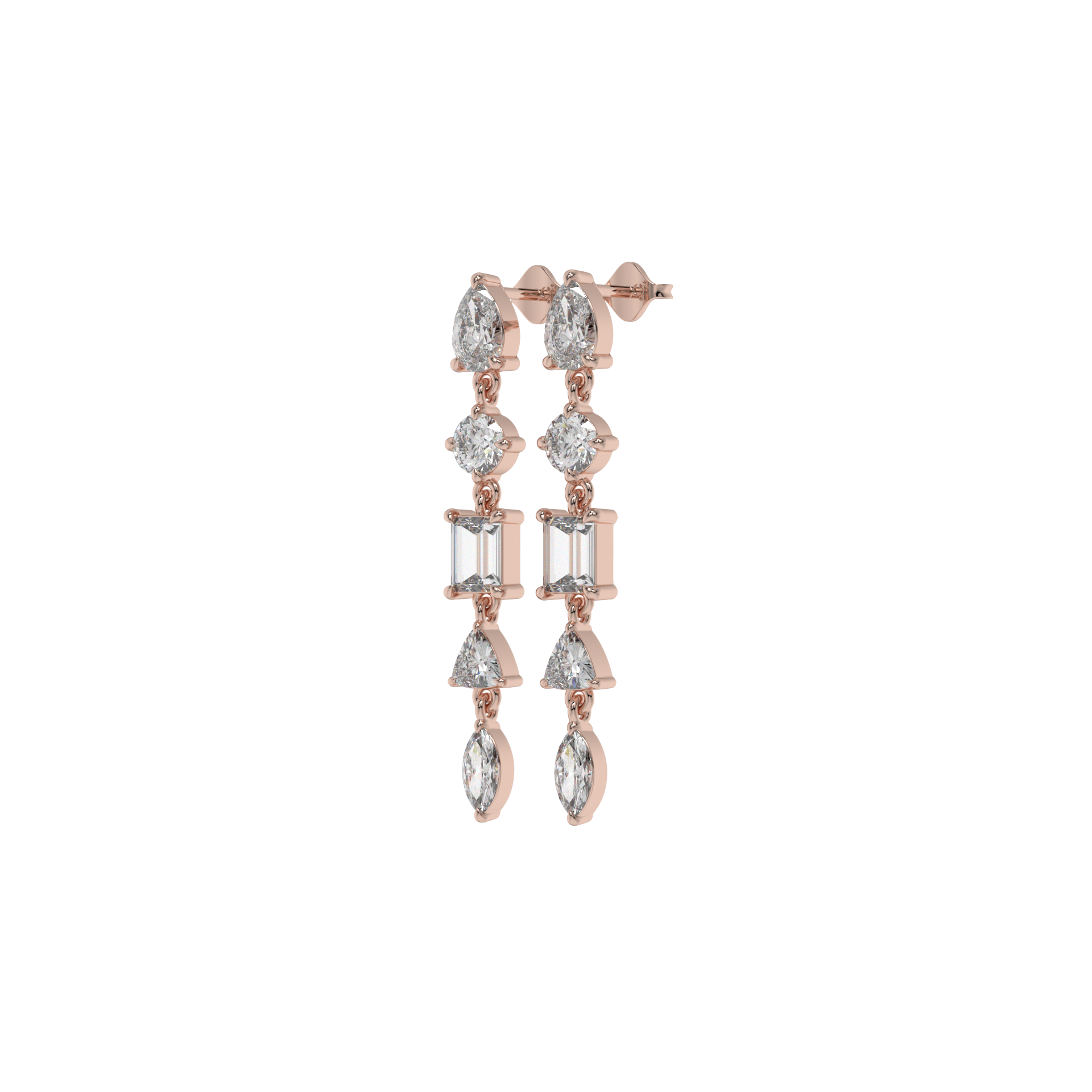 Multi-Shape Diamond Drop Earrings Caratlink