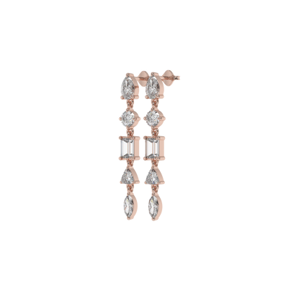 Multi-Shape Diamond Drop Earrings Caratlink
