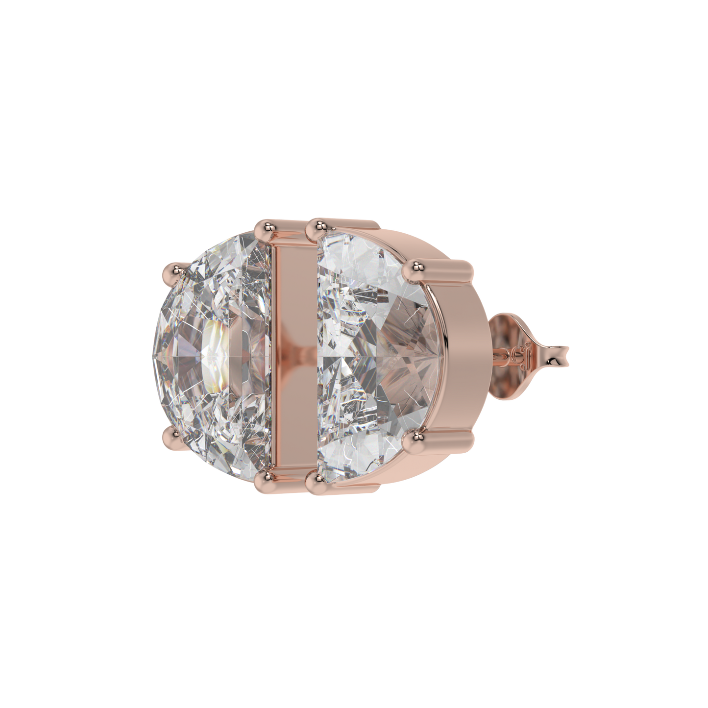 Half Moon Diamond Stud Earrings Caratlink