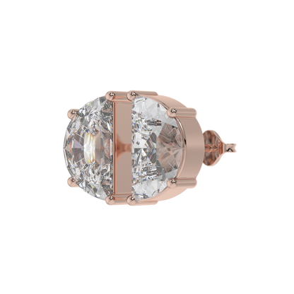 Half Moon Diamond Stud Earrings Caratlink