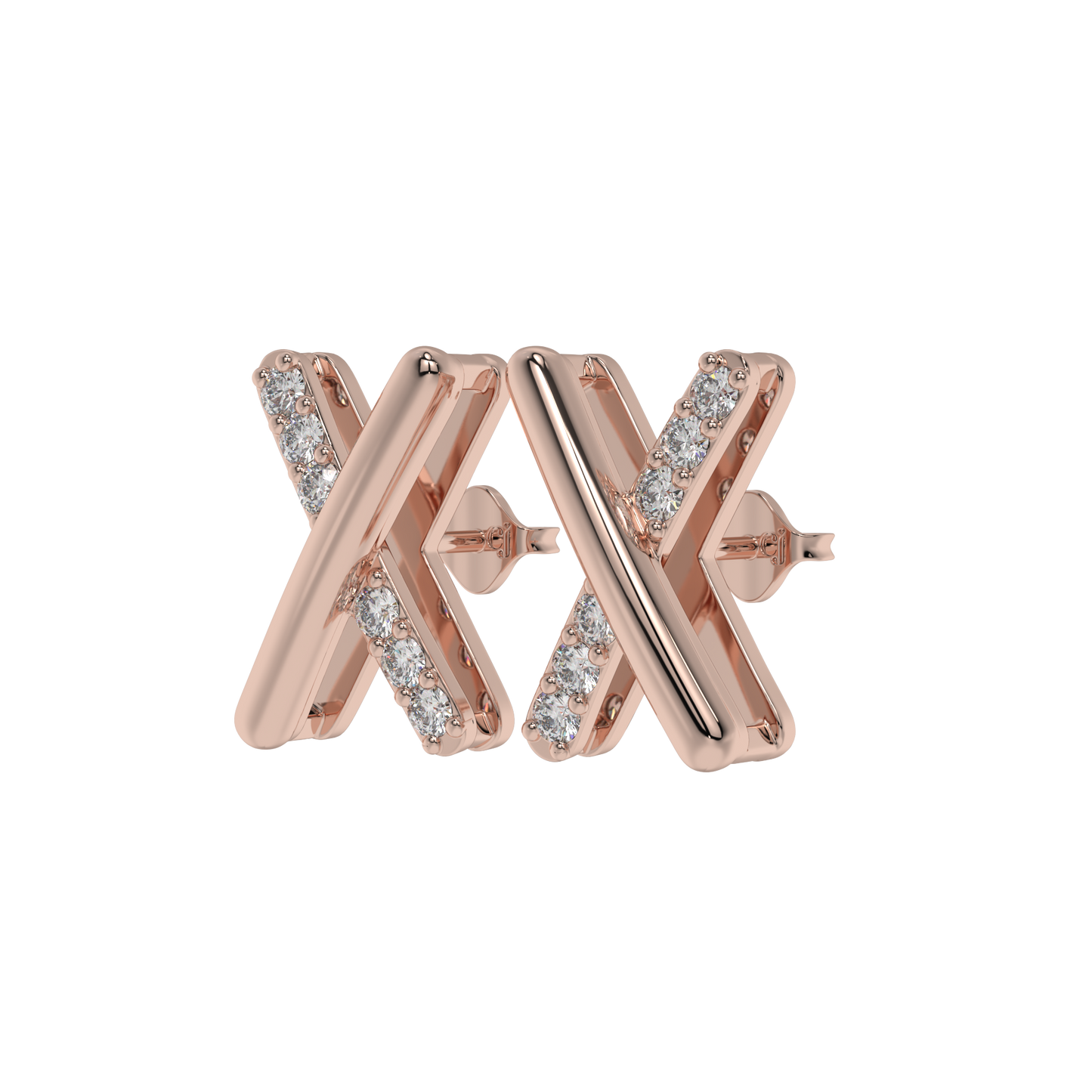 Crossline Diamond Studs CaratLink