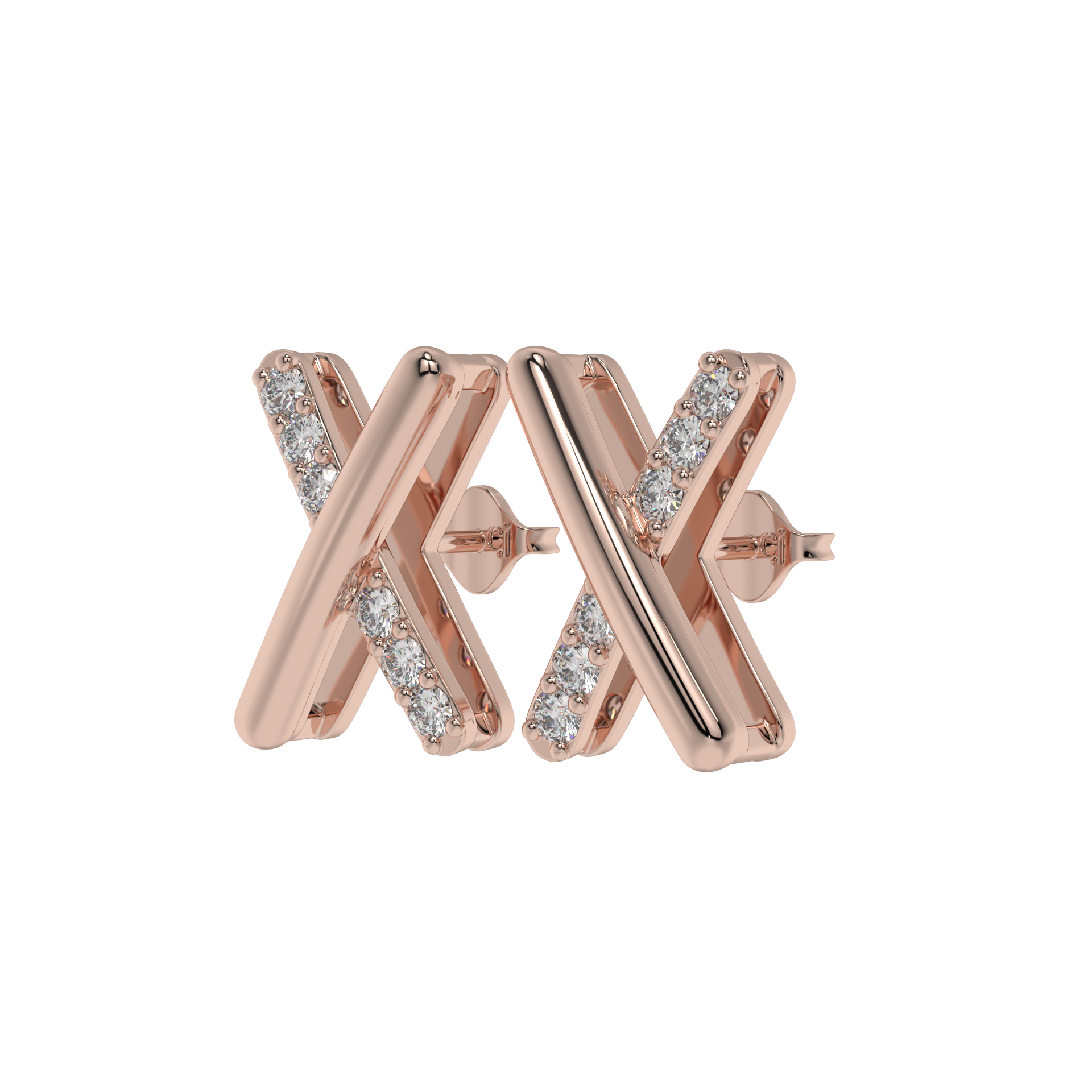 Crossline Diamond Studs CaratLink