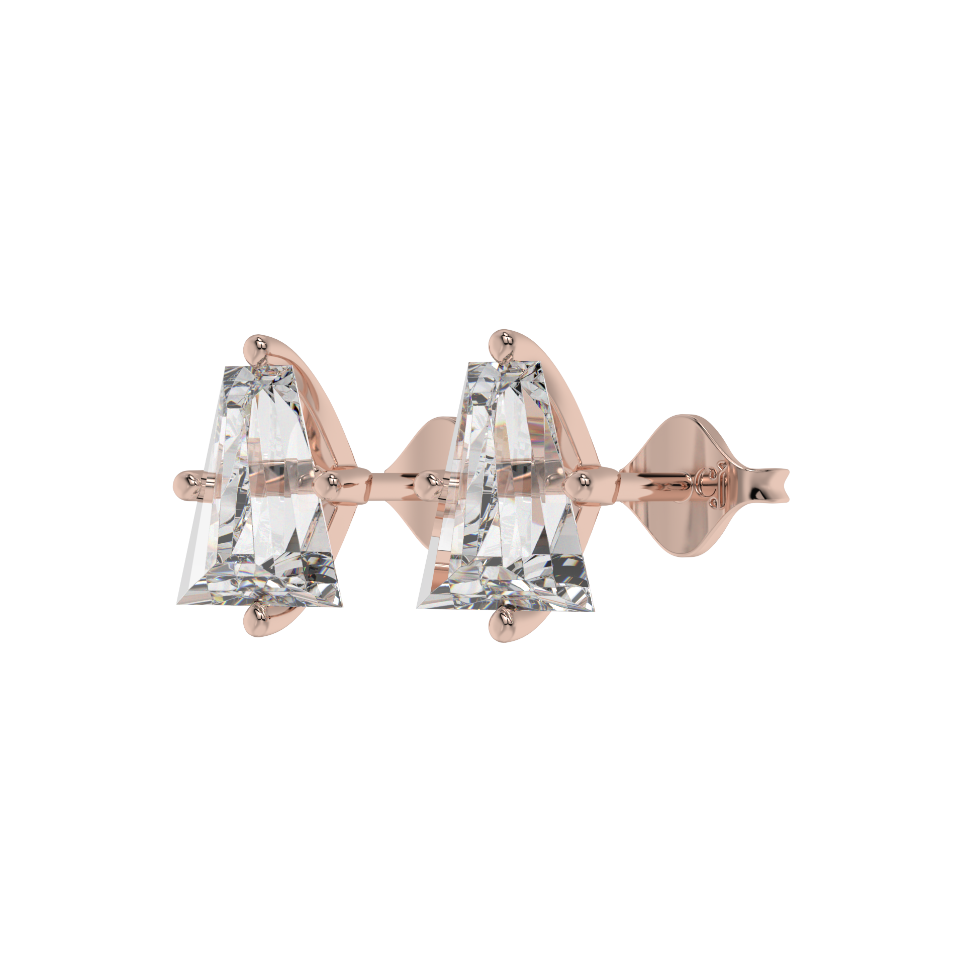 Tapered Baguette Diamond Stud Earrings Caratlink