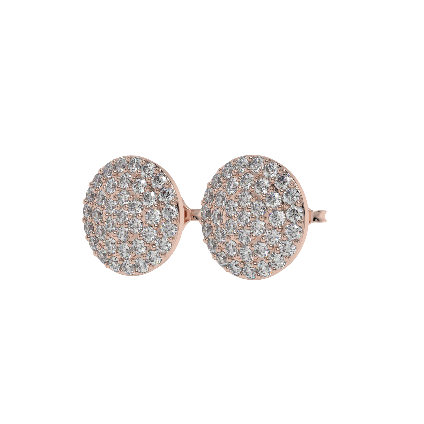 Pavé Round Diamond Stud Earrings Caratlink