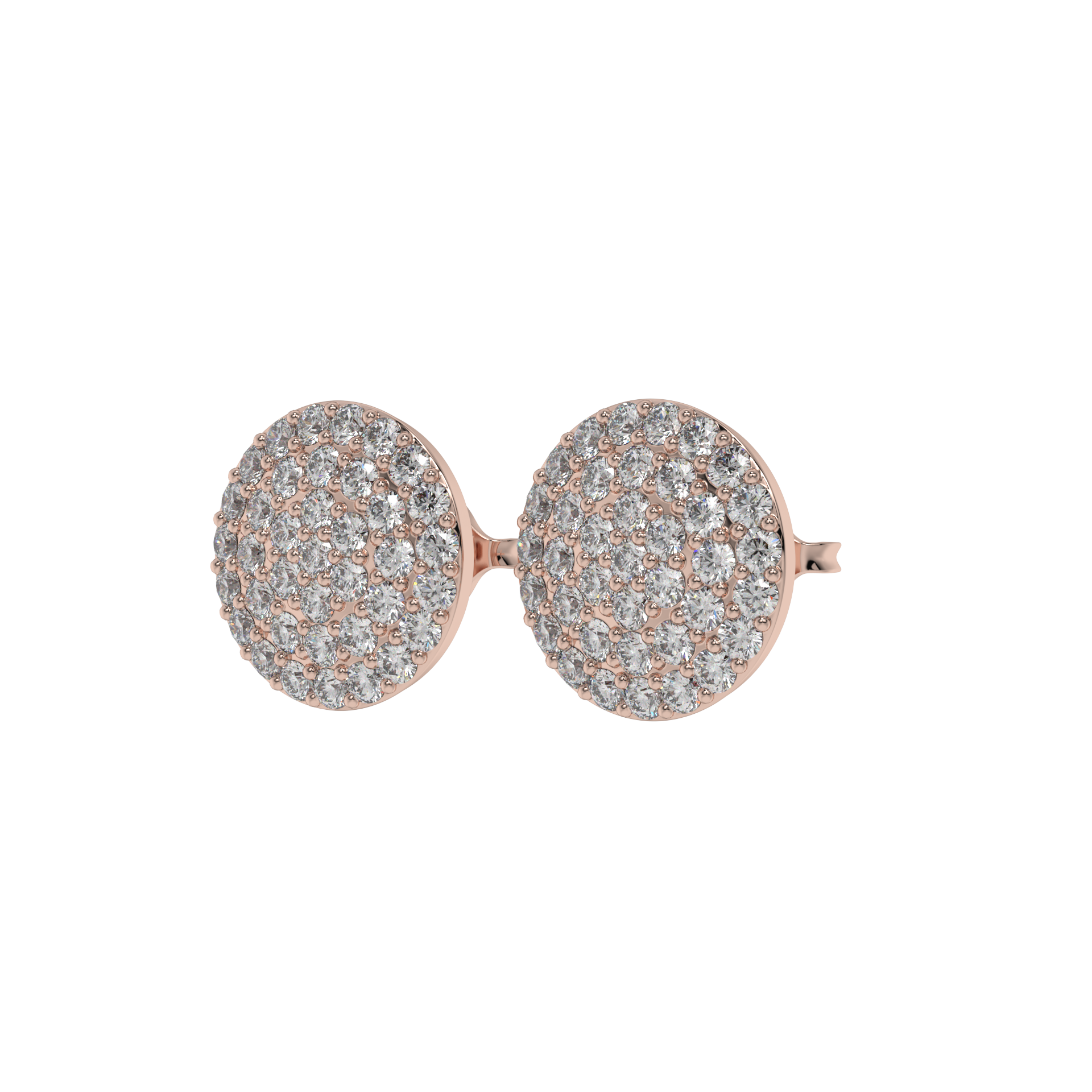 Pavé Round Diamond Stud Earrings Caratlink