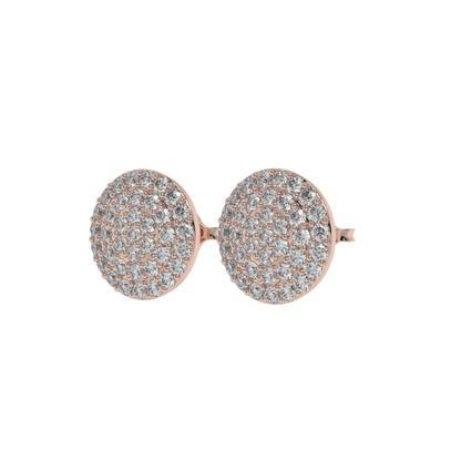 Pavé Round Diamond Stud Earrings Caratlink