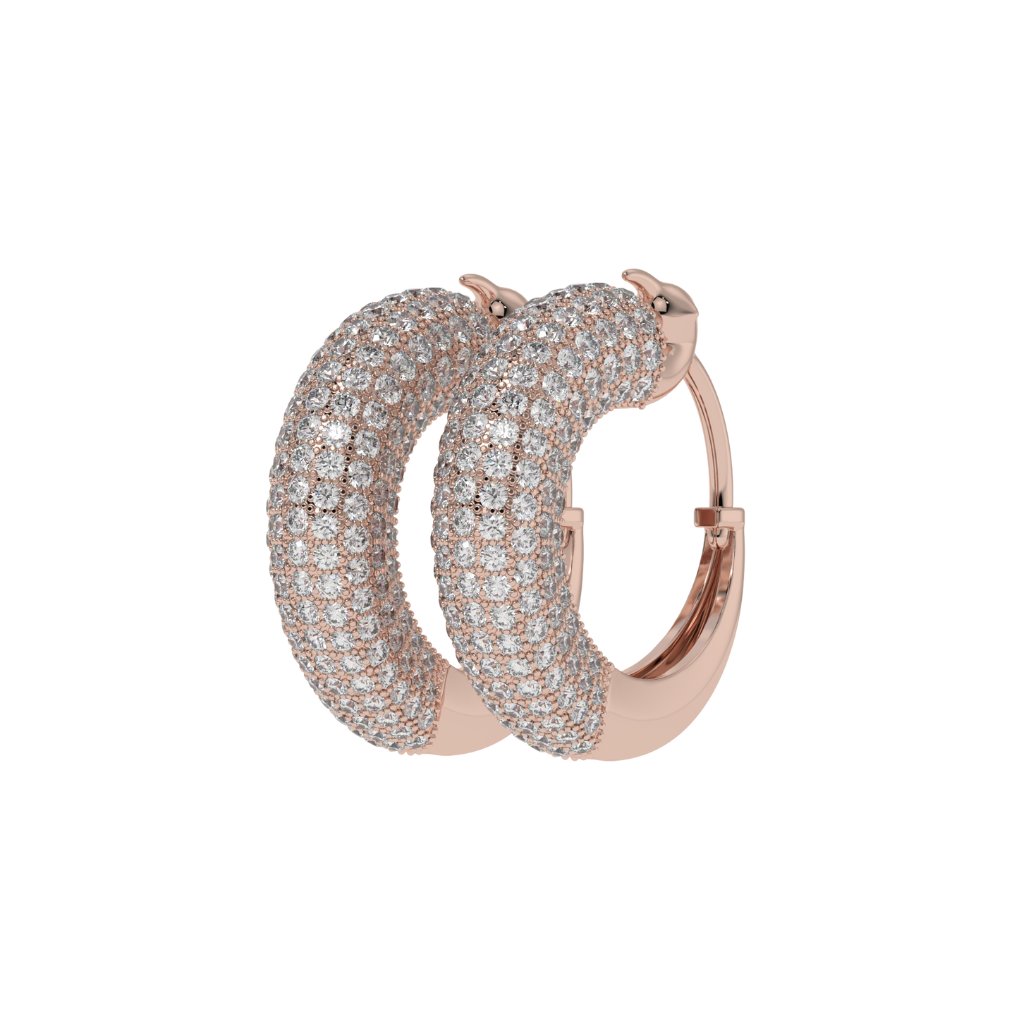Pavé Diamond Wide Hoop Earrings CaratLink